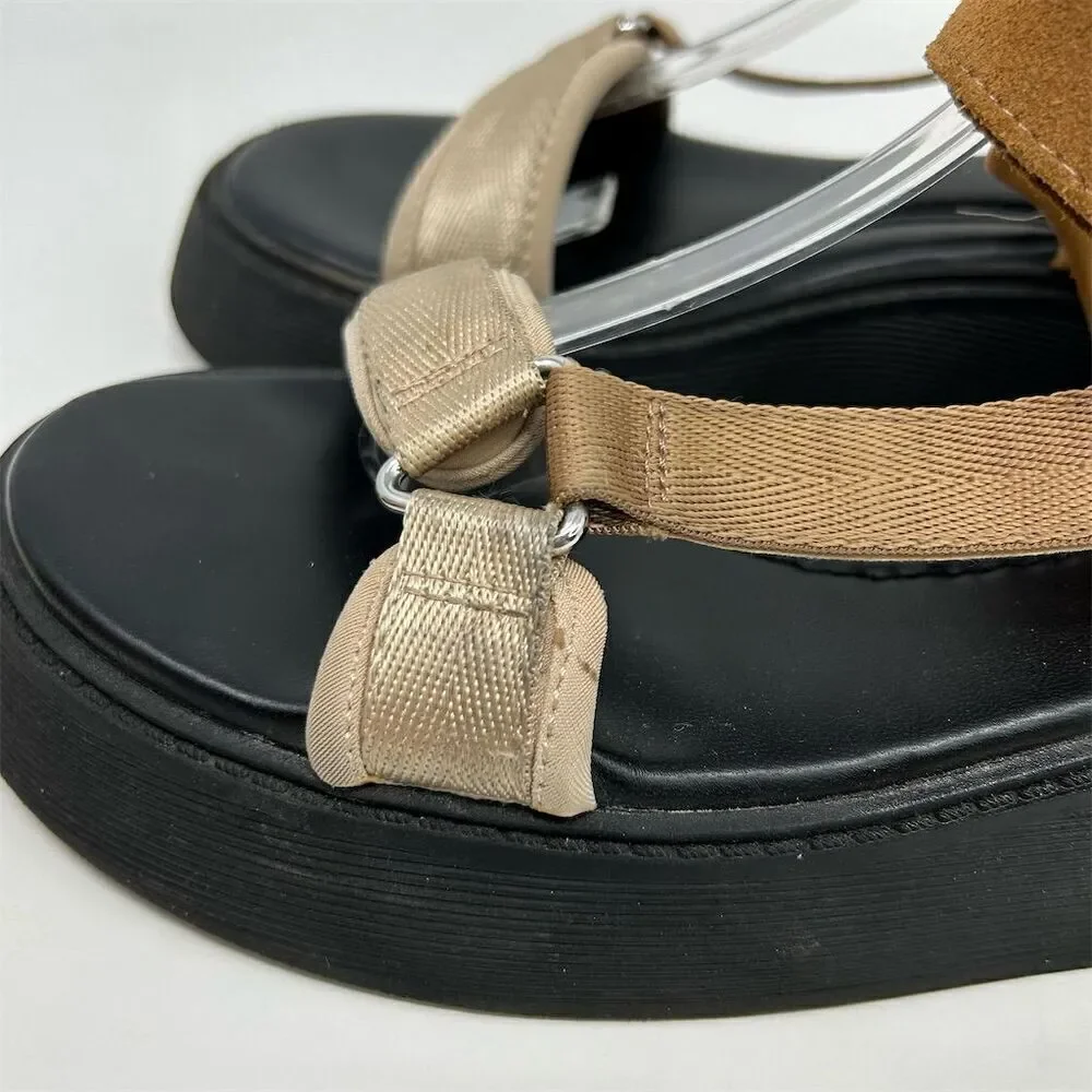 Zara Women's Brown Strappy Slingback Platform Sandals Size 6.5 (EU 37) Summer - Picture 9 of 16